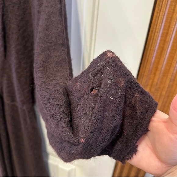 NWT Women’s Free People Snug Bug Wool Blend Faux Wrap Casual Plum Dress Medium - Picture 7 of 13